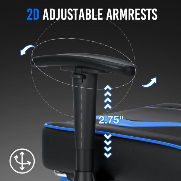 HOFFREE Reclining Gaming Chair for Adults Computer Gamer Chair with Footrest and Massage Lumbar Support Ergonomic Video Game Chair with Adjustable Armrests Red and Black