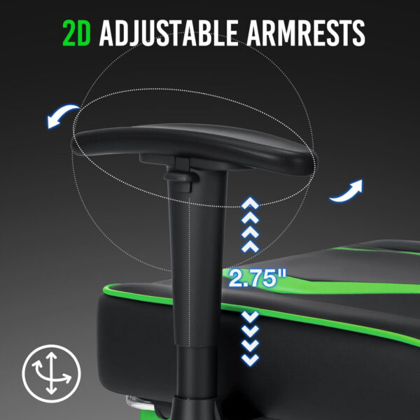 HOFFREE Reclining Gaming Chair for Adults Computer Gamer Chair with Footrest and Massage Lumbar Support Ergonomic Video Game Chair with Adjustable Armrests Red and Black