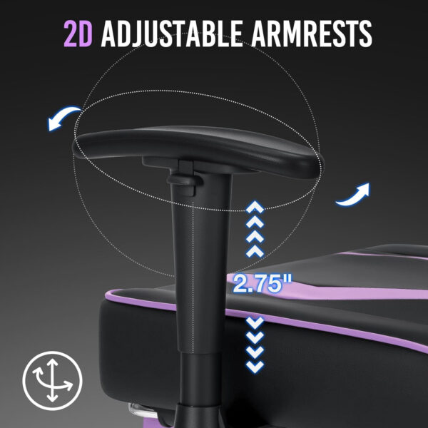 HOFFREE Reclining Gaming Chair for Adults Computer Gamer Chair with Footrest and Massage Lumbar Support Ergonomic Video Game Chair with Adjustable Armrests Red and Black