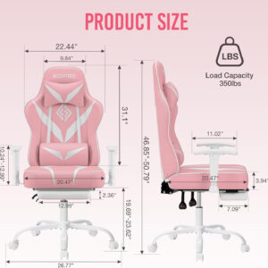 HOFFREE Reclining Gaming Chair for Adults Computer Gamer Chair with Footrest and Massage Lumbar Support Ergonomic Video Game Chair with Adjustable Armrests Red and Black