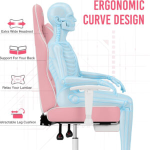 HOFFREE Reclining Gaming Chair for Adults Computer Gamer Chair with Footrest and Massage Lumbar Support Ergonomic Video Game Chair with Adjustable Armrests Red and Black