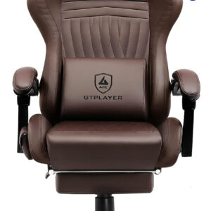 GTPLAYER Gaming Chair with Speakers, Video Game Chairs with Footrest, PC Gamer Chairs for Adults - Padded High Back Ergonomic Reclining Silla Gamer, Linkage Armrest, Ace Pro, Ivory