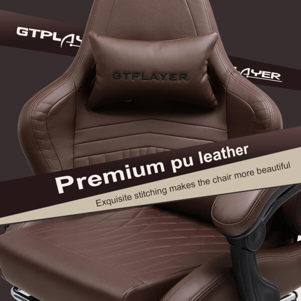 GTPLAYER Gaming Chair with Speakers, Video Game Chairs with Footrest, PC Gamer Chairs for Adults - Padded High Back Ergonomic Reclining Silla Gamer, Linkage Armrest, Ace Pro, Ivory