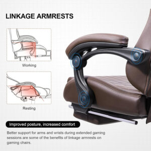 GTPLAYER Gaming Chair with Speakers, Video Game Chairs with Footrest, PC Gamer Chairs for Adults - Padded High Back Ergonomic Reclining Silla Gamer, Linkage Armrest, Ace Pro, Ivory