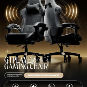 GTPLAYER Gaming Chair with Speakers, Video Game Chairs with Footrest, PC Gamer Chairs for Adults - Padded High Back Ergonomic Reclining Silla Gamer, Linkage Armrest, Ace Pro, Ivory