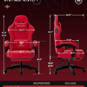GTPLAYER Gaming Chair with Speakers, Video Game Chairs with Footrest, PC Gamer Chairs for Adults - Padded High Back Ergonomic Reclining Silla Gamer, Linkage Armrest, Ace Pro, Ivory