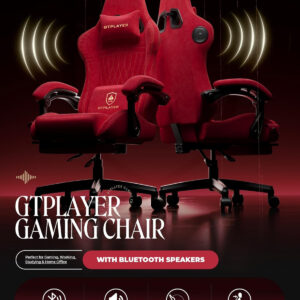 GTPLAYER Gaming Chair with Speakers, Video Game Chairs with Footrest, PC Gamer Chairs for Adults - Padded High Back Ergonomic Reclining Silla Gamer, Linkage Armrest, Ace Pro, Ivory