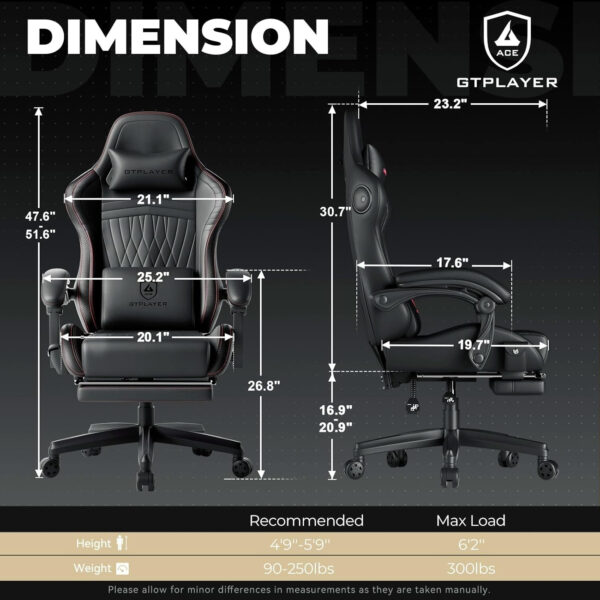 GTPLAYER Gaming Chair with Speakers, Video Game Chairs with Footrest, PC Gamer Chairs for Adults - Padded High Back Ergonomic Reclining Silla Gamer, Linkage Armrest, Ace Pro, Ivory