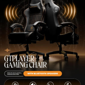 GTPLAYER Gaming Chair with Speakers, Video Game Chairs with Footrest, PC Gamer Chairs for Adults - Padded High Back Ergonomic Reclining Silla Gamer, Linkage Armrest, Ace Pro, Ivory