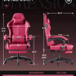 GTPLAYER Gaming Chair with Speakers, Video Game Chairs with Footrest, PC Gamer Chairs for Adults - Padded High Back Ergonomic Reclining Silla Gamer, Linkage Armrest, Ace Pro, Ivory