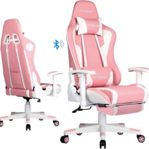 GTRACING Gaming Chair with Footrest Speakers Video Game Chair Bluetooth Music Heavy Duty Ergonomic Computer Office Desk Chair