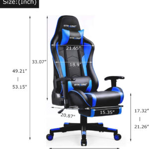 GTRACING Gaming Chair with Footrest Speakers Video Game Chair Bluetooth Music Heavy Duty Ergonomic Computer Office Desk Chair