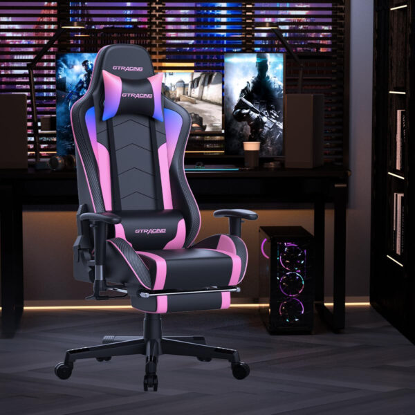 GTRACING Gaming Chair with Footrest Speakers Video Game Chair Bluetooth Music Heavy Duty Ergonomic Computer Office Desk Chair