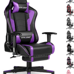 GTRACING Gaming Chair with Footrest Speakers Video Game Chair Bluetooth Music Heavy Duty Ergonomic Computer Office Desk Chair