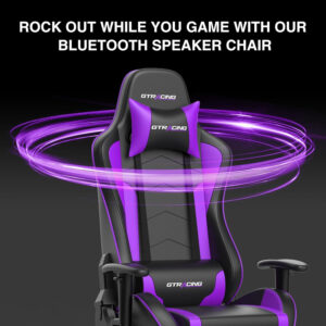 GTRACING Gaming Chair with Footrest Speakers Video Game Chair Bluetooth Music Heavy Duty Ergonomic Computer Office Desk Chair