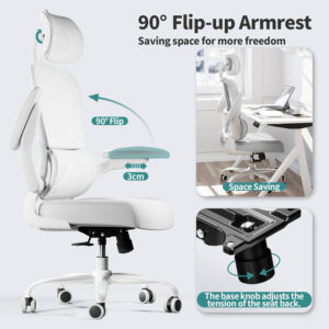 TRALT Office Chair Ergonomic Desk Chair, 330 LBS Home Mesh Office Desk Chairs with Wheels, Comfortable Gaming Chair, High Back Office Chair for Long Hours (Blue)