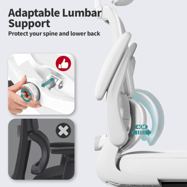 TRALT Office Chair Ergonomic Desk Chair, 330 LBS Home Mesh Office Desk Chairs with Wheels, Comfortable Gaming Chair, High Back Office Chair for Long Hours (Blue)