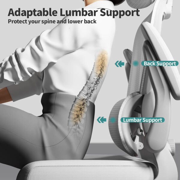 TRALT Office Chair Ergonomic Desk Chair, 330 LBS Home Mesh Office Desk Chairs with Wheels, Comfortable Gaming Chair, High Back Office Chair for Long Hours (Blue)