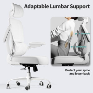 TRALT Office Chair Ergonomic Desk Chair, 330 LBS Home Mesh Office Desk Chairs with Wheels, Comfortable Gaming Chair, High Back Office Chair for Long Hours (Blue)