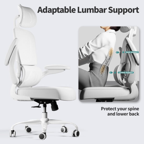 TRALT Office Chair Ergonomic Desk Chair, 330 LBS Home Mesh Office Desk Chairs with Wheels, Comfortable Gaming Chair, High Back Office Chair for Long Hours (Blue)