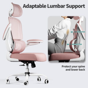 TRALT Office Chair Ergonomic Desk Chair, 330 LBS Home Mesh Office Desk Chairs with Wheels, Comfortable Gaming Chair, High Back Office Chair for Long Hours (Blue)