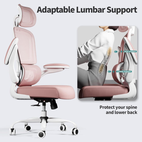 TRALT Office Chair Ergonomic Desk Chair, 330 LBS Home Mesh Office Desk Chairs with Wheels, Comfortable Gaming Chair, High Back Office Chair for Long Hours (Blue)