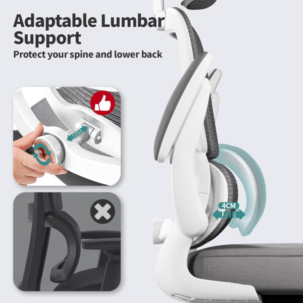 TRALT Office Chair Ergonomic Desk Chair, 330 LBS Home Mesh Office Desk Chairs with Wheels, Comfortable Gaming Chair, High Back Office Chair for Long Hours (Blue)