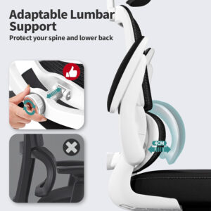 TRALT Office Chair Ergonomic Desk Chair, 330 LBS Home Mesh Office Desk Chairs with Wheels, Comfortable Gaming Chair, High Back Office Chair for Long Hours (Blue)