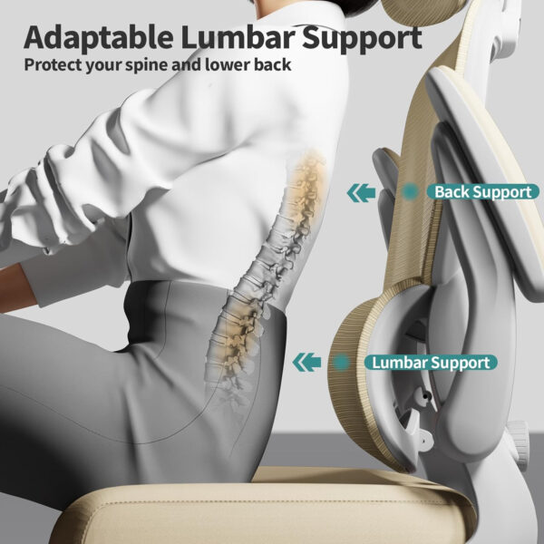 TRALT Office Chair Ergonomic Desk Chair, 330 LBS Home Mesh Office Desk Chairs with Wheels, Comfortable Gaming Chair, High Back Office Chair for Long Hours (Blue)