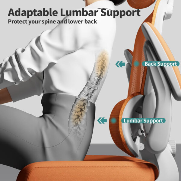 TRALT Office Chair Ergonomic Desk Chair, 330 LBS Home Mesh Office Desk Chairs with Wheels, Comfortable Gaming Chair, High Back Office Chair for Long Hours (Blue)