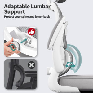 TRALT Office Chair Ergonomic Desk Chair, 330 LBS Home Mesh Office Desk Chairs with Wheels, Comfortable Gaming Chair, High Back Office Chair for Long Hours (Blue)