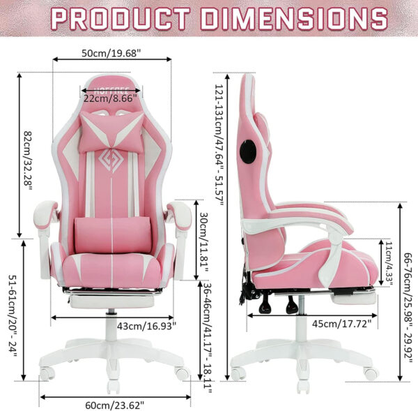 HOFFREE RGB Gaming Chair with Speakers Massage Computer Gaming Chair with LED Lights and Footrest High Back Video Game Chair for Adults Blue and Black