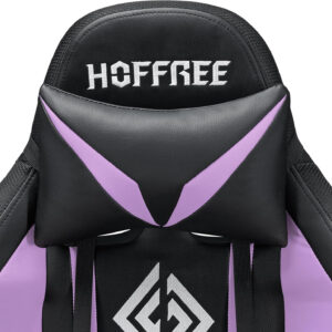 HOFFREE RGB Gaming Chair with Speakers Massage Computer Gaming Chair with LED Lights and Footrest High Back Video Game Chair for Adults Blue and Black