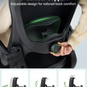 Marsail Ergonomic Office Chair: Ergonomic Gaming Chair with 3D Headrest, 3D Lumbar Support, Flip-up Armrests, High Back Adjustable Desk Chair with 90-120° Tilt Lock, Thick Cushion (Black)