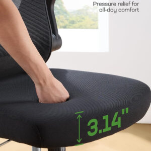 Marsail Ergonomic Office Chair: Ergonomic Gaming Chair with 3D Headrest, 3D Lumbar Support, Flip-up Armrests, High Back Adjustable Desk Chair with 90-120° Tilt Lock, Thick Cushion (Black)