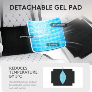 Gaming Chair Breathable Fabric,Computer Office Chair with Footrest,Massage Lumbar Support and Gel Pad,Ergonomic Reclining Gamer Chair with Adjustable Armrests and Spring Cushion Beige