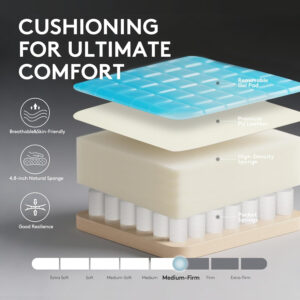 Gaming Chair Breathable Fabric,Computer Office Chair with Footrest,Massage Lumbar Support and Gel Pad,Ergonomic Reclining Gamer Chair with Adjustable Armrests and Spring Cushion Beige