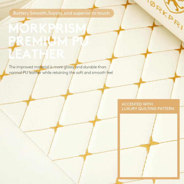 Gaming Chair Breathable Fabric,Computer Office Chair with Footrest,Massage Lumbar Support and Gel Pad,Ergonomic Reclining Gamer Chair with Adjustable Armrests and Spring Cushion Beige