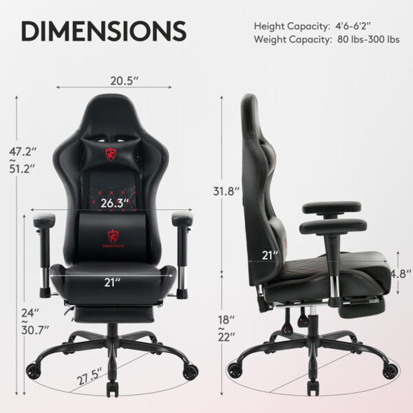 Gaming Chair Breathable Fabric,Computer Office Chair with Footrest,Massage Lumbar Support and Gel Pad,Ergonomic Reclining Gamer Chair with Adjustable Armrests and Spring Cushion Beige