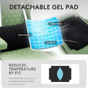 Gaming Chair Breathable Fabric,Computer Office Chair with Footrest,Massage Lumbar Support and Gel Pad,Ergonomic Reclining Gamer Chair with Adjustable Armrests and Spring Cushion Beige