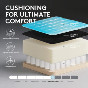 Gaming Chair Breathable Fabric,Computer Office Chair with Footrest,Massage Lumbar Support and Gel Pad,Ergonomic Reclining Gamer Chair with Adjustable Armrests and Spring Cushion Beige