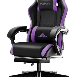 White Gaming Chair,Ergonomic Massage Computer Office Desk Chair with Footrest,Pocket Spring Cushion,Reclining Leather Adjustable Gamer Chair with Headrest and Lumbar Support,White