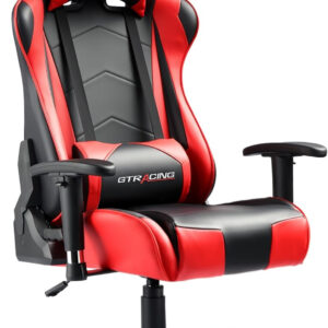GTRACING Gaming Chair Racing Office Computer Ergonomic Video Game Chair Backrest and Seat Height Adjustable Swivel Recliner with Headrest and Lumbar Pillow Esports Chair (Red)