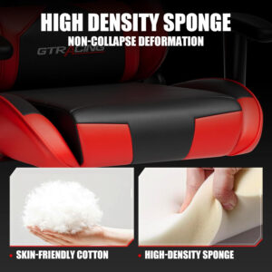 GTRACING Gaming Chair Racing Office Computer Ergonomic Video Game Chair Backrest and Seat Height Adjustable Swivel Recliner with Headrest and Lumbar Pillow Esports Chair (Red)