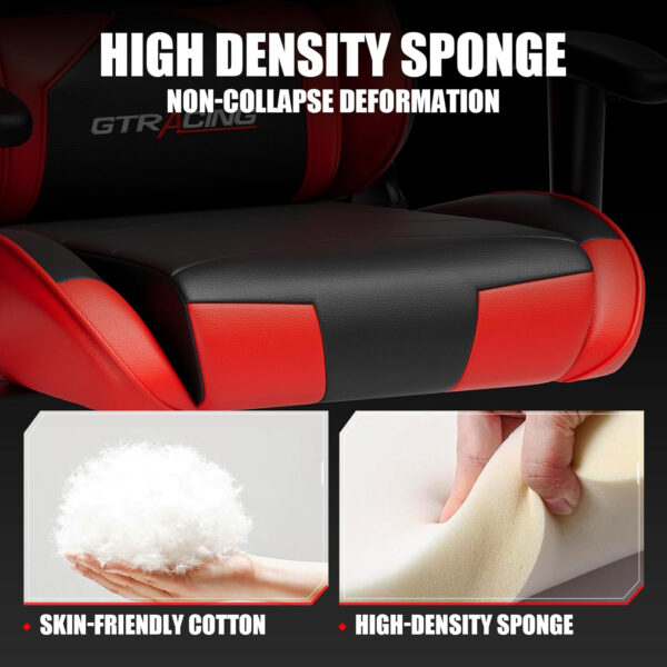 GTRACING Gaming Chair Racing Office Computer Ergonomic Video Game Chair Backrest and Seat Height Adjustable Swivel Recliner with Headrest and Lumbar Pillow Esports Chair (Red)