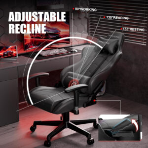 GTRACING Gaming Chair Racing Office Computer Ergonomic Video Game Chair Backrest and Seat Height Adjustable Swivel Recliner with Headrest and Lumbar Pillow Esports Chair (Red)
