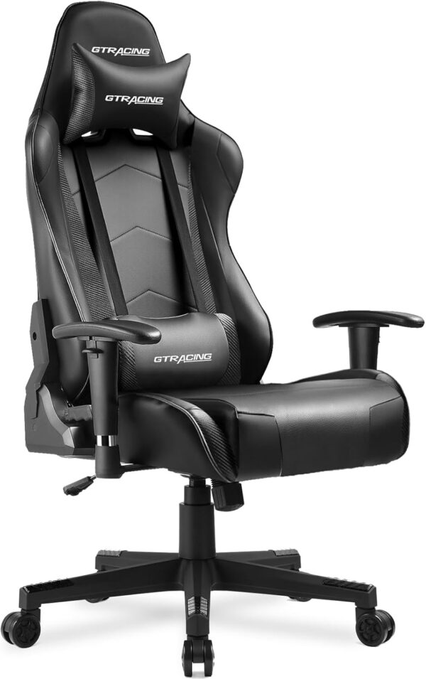 GTRACING Gaming Chair Racing Office Computer Ergonomic Video Game Chair Backrest and Seat Height Adjustable Swivel Recliner with Headrest and Lumbar Pillow Esports Chair (Red)