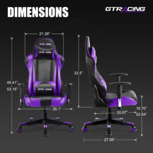 GTRACING Gaming Chair Racing Office Computer Ergonomic Video Game Chair Backrest and Seat Height Adjustable Swivel Recliner with Headrest and Lumbar Pillow Esports Chair (Red)