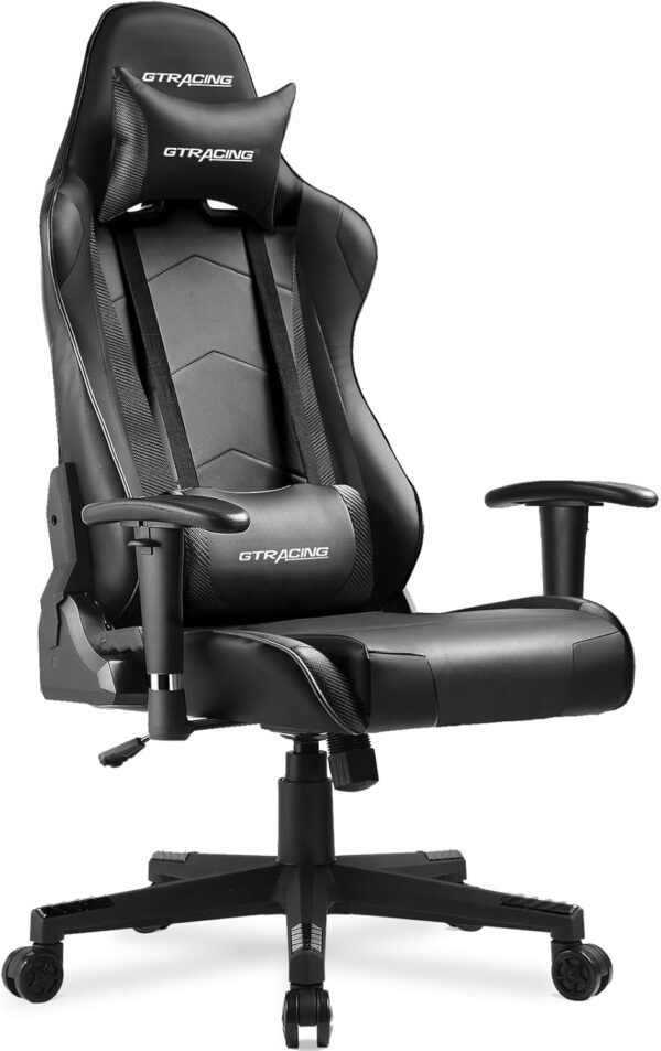 GTRACING Gaming Chair Racing Office Computer Ergonomic Video Game Chair Backrest and Seat Height Adjustable Swivel Recliner with Headrest and Lumbar Pillow Esports Chair (Red)