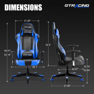 GTRACING Gaming Chair Racing Office Computer Ergonomic Video Game Chair Backrest and Seat Height Adjustable Swivel Recliner with Headrest and Lumbar Pillow Esports Chair (Red)